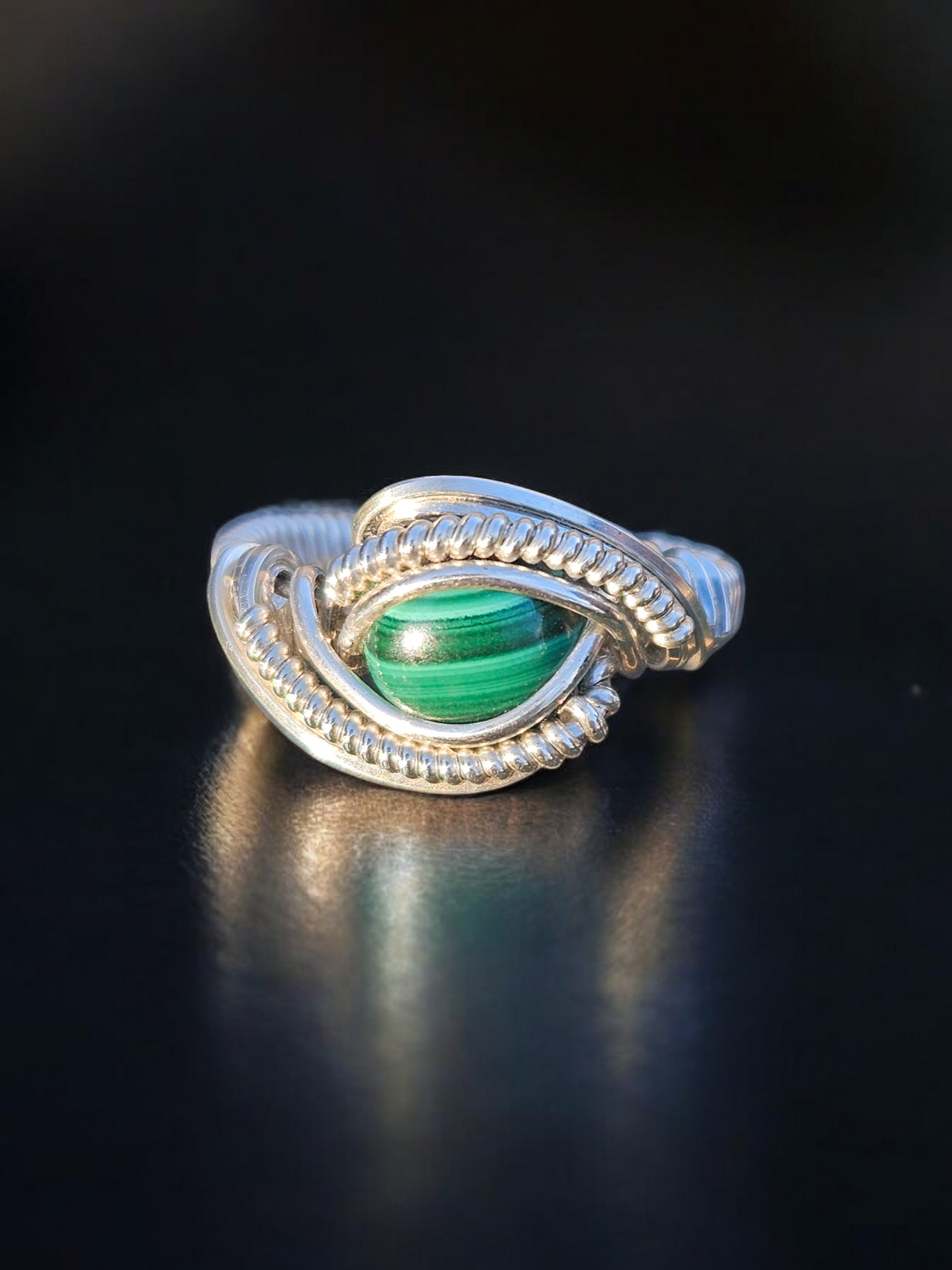 Custom Unique Sterling Silver Wrapped Ring size 10.5 to 13 style 2