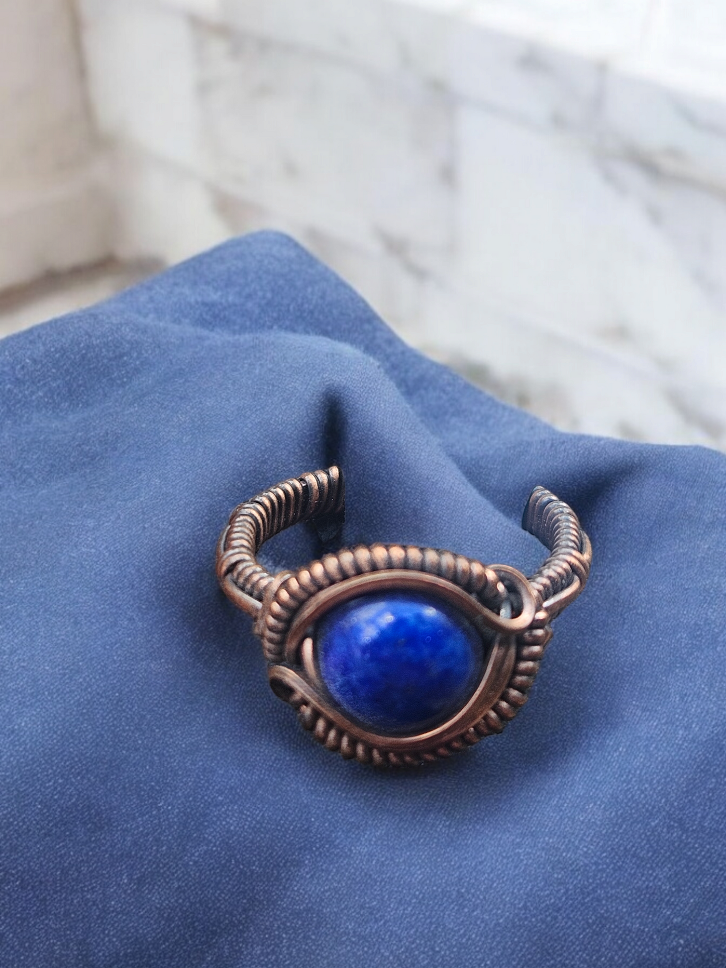 Custom Unique Copper Wrapped Ring size 3.5 to 6.5