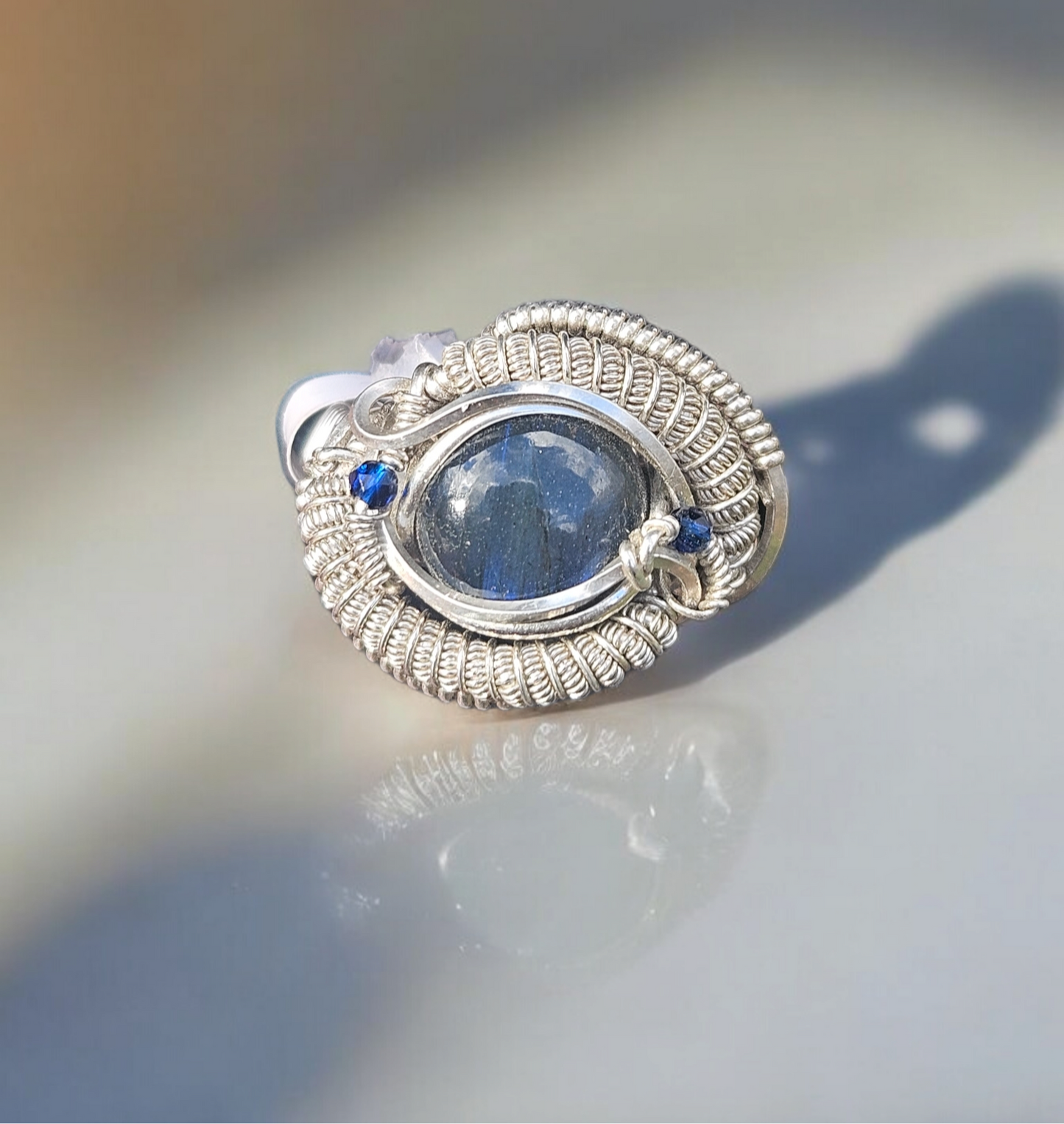 Custom Unique Sterling Silver Wrapped Ring size 3.5 to 6.5
