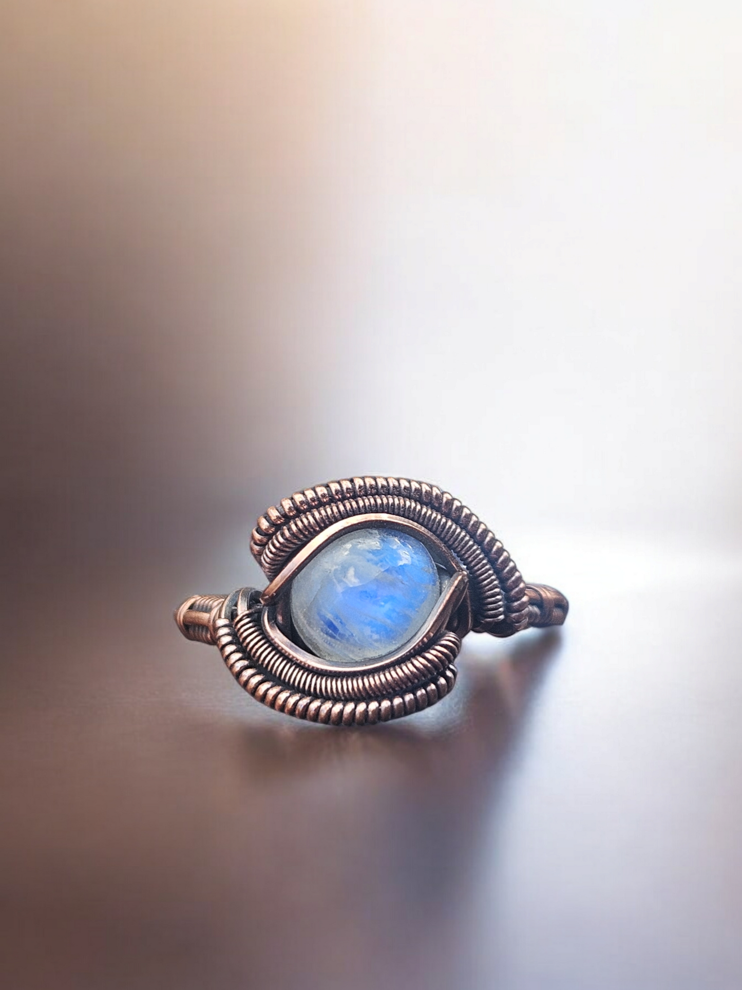 Custom Unique Copper Wrapped Ring size 3.5 to 6.5