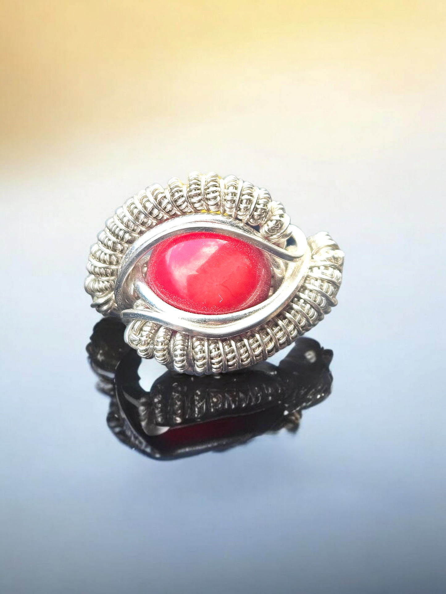 Custom Unique Sterling Silver Wrapped Ring size 3.5 to 6.5