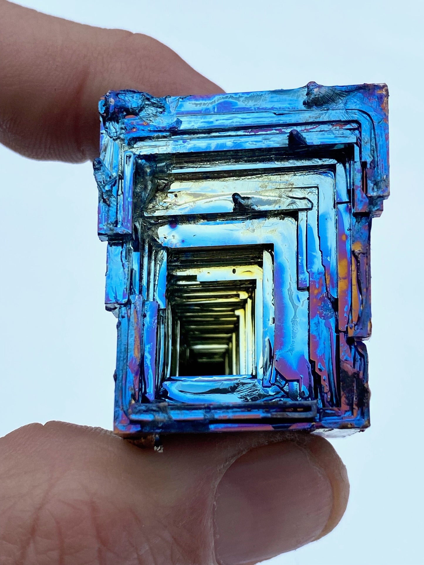 5.1 Ounce / 143 Gram Blue Bismuth Crystal - A12