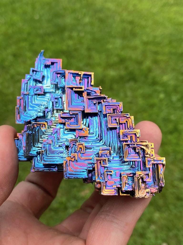 13.6 Ounce / 386 Gram Blue Bismuth Crystal - C34