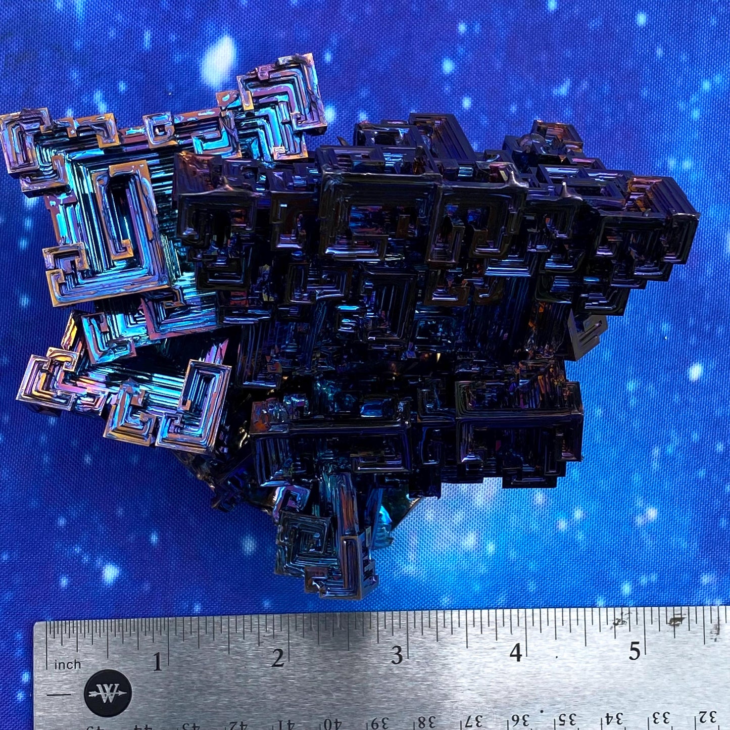 2.5 Pound / 40.5 Ounce Blue Bismuth Crystal - E17