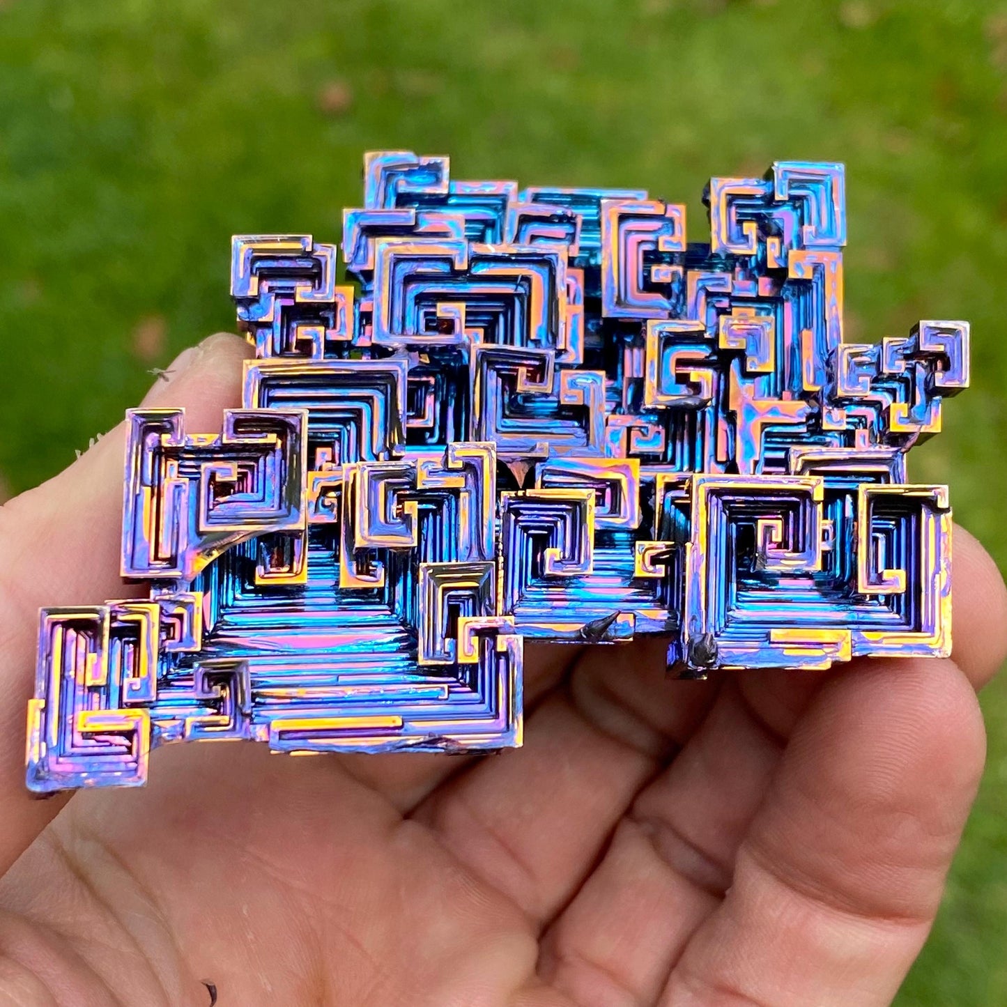5.7 Ounce / 162 Gram Blue Bismuth Crystal - A35