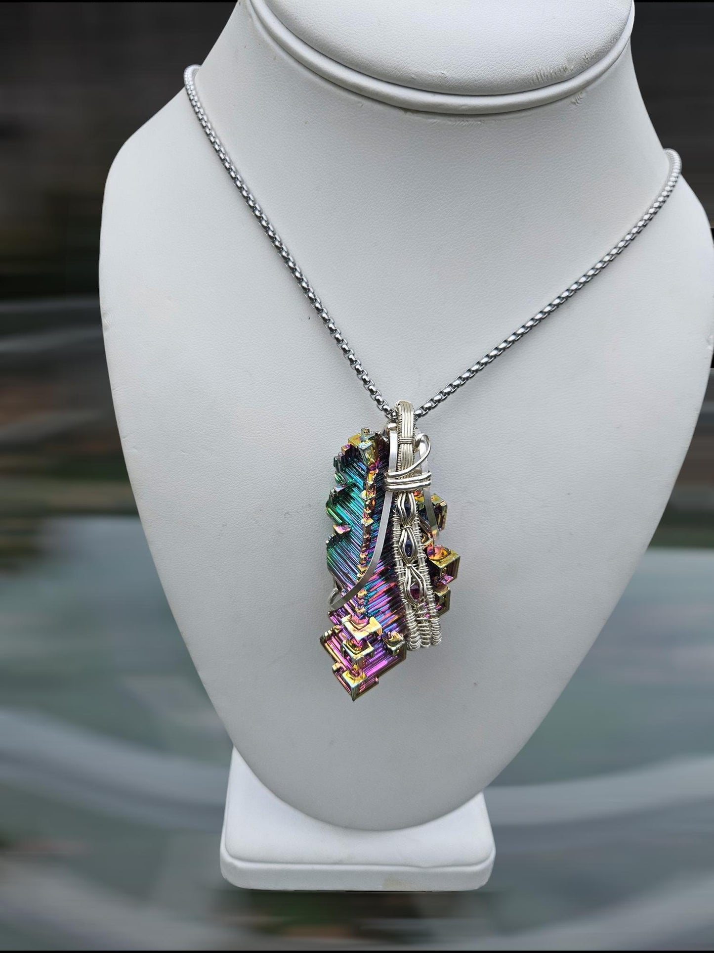 Bismuth in Sterling, Tourmaline Gems