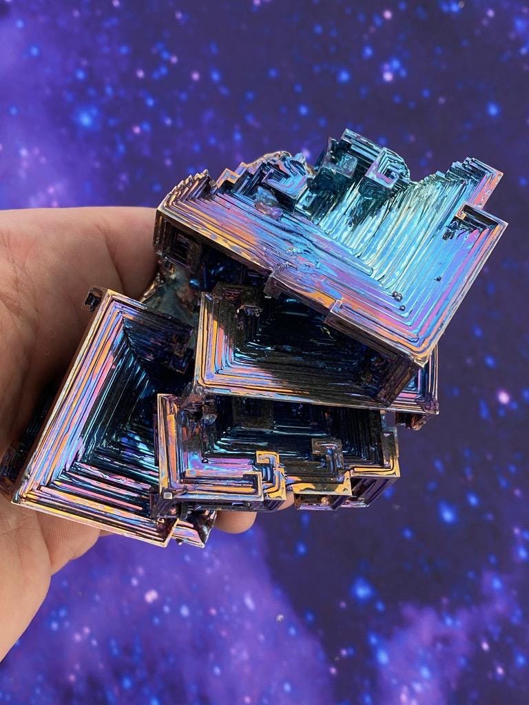 1.4 Pound / 23 Ounce Blue Bismuth Crystal - E29