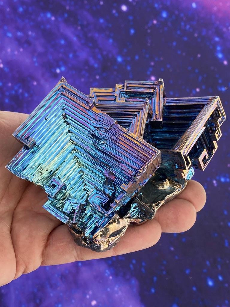 1.4 Pound / 23 Ounce Blue Bismuth Crystal - E29