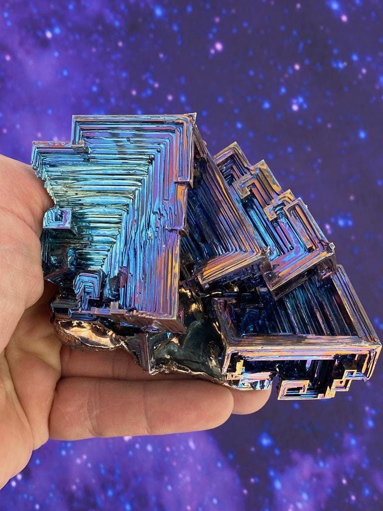 1.4 Pound / 23 Ounce Blue Bismuth Crystal - E29