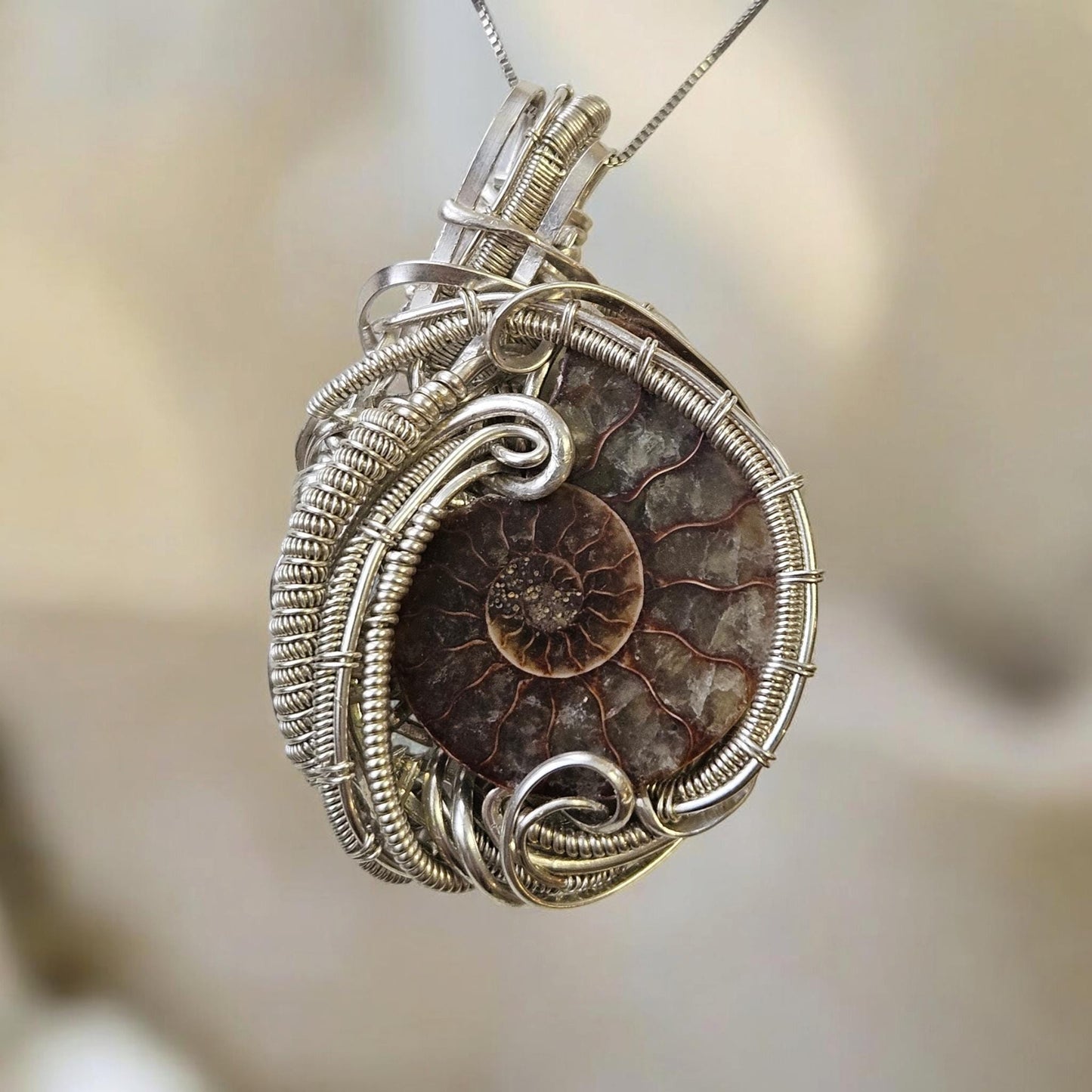Silver Wrapped Ammonite