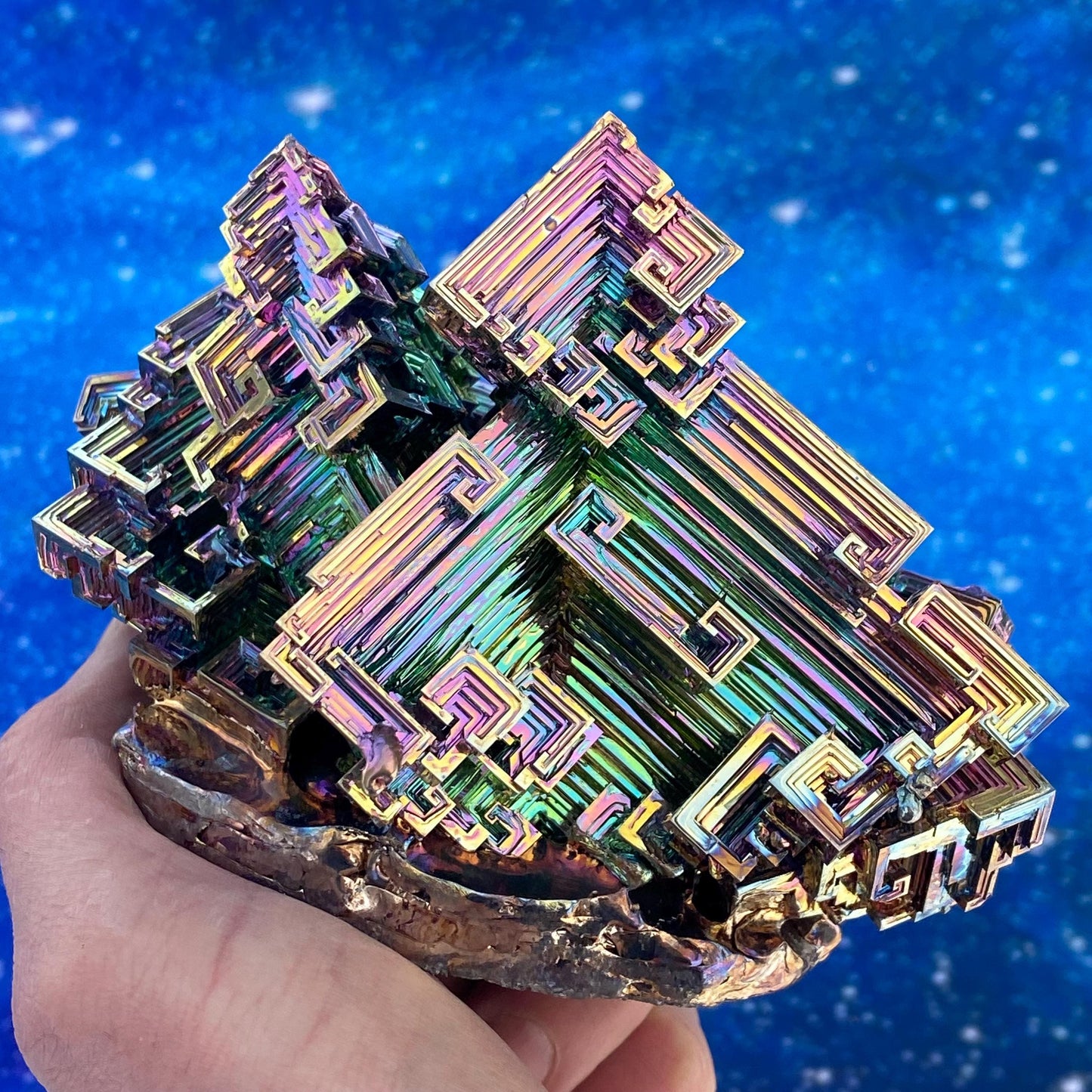 3.1 Pound / 50 Ounce Rainbow Bismuth Crystal - E46