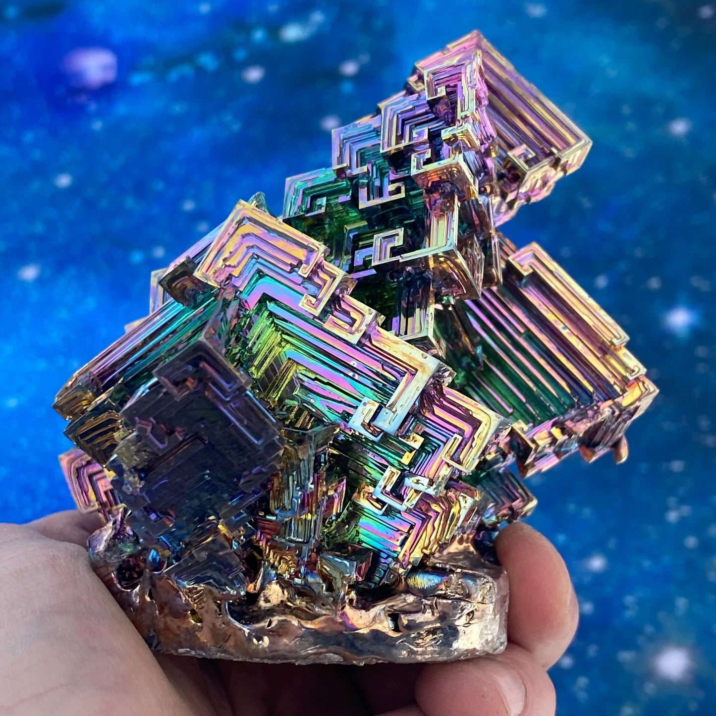 3.1 Pound / 50 Ounce Rainbow Bismuth Crystal - E46