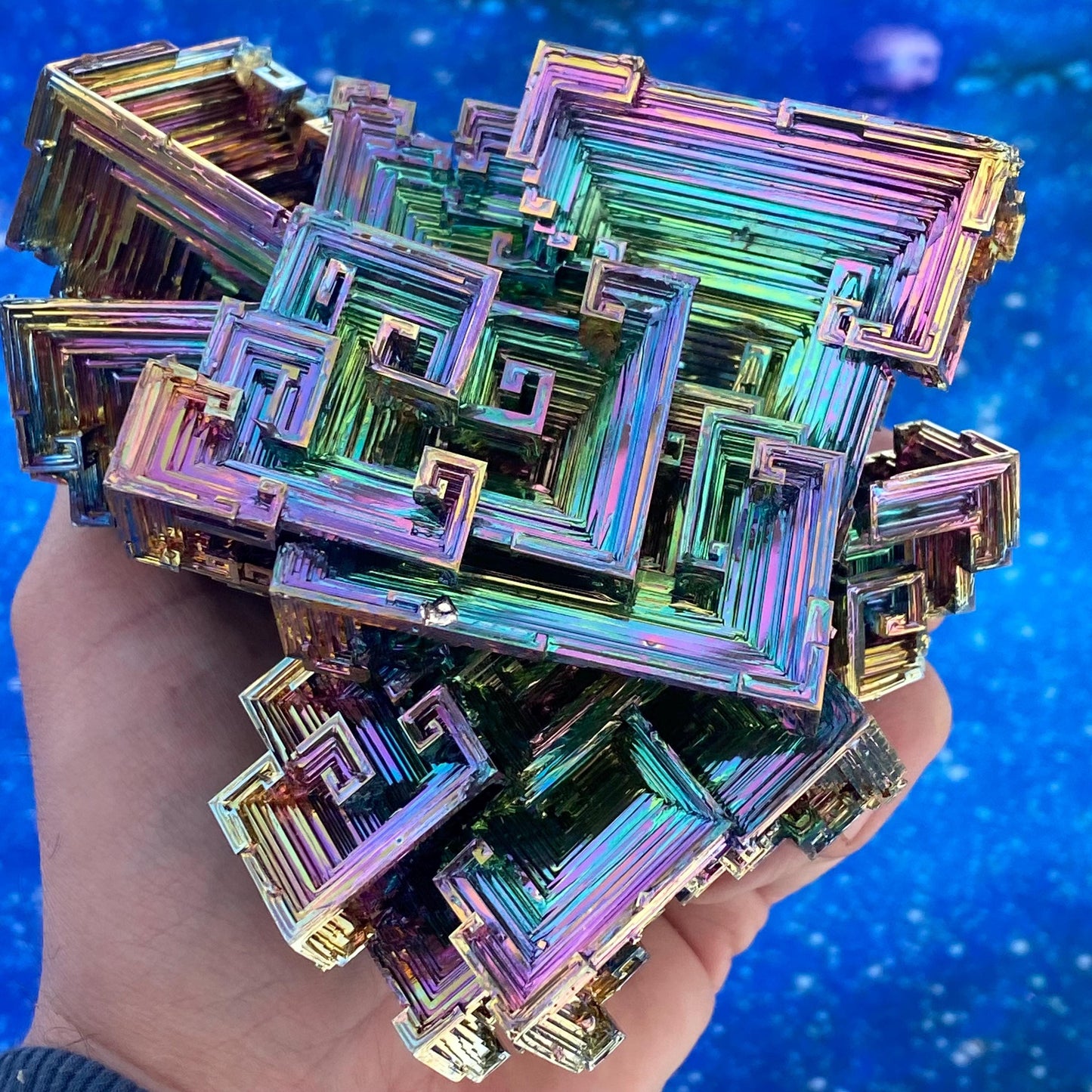3.3 Pound / 53 Ounce Rainbow Bismuth Crystal - E45