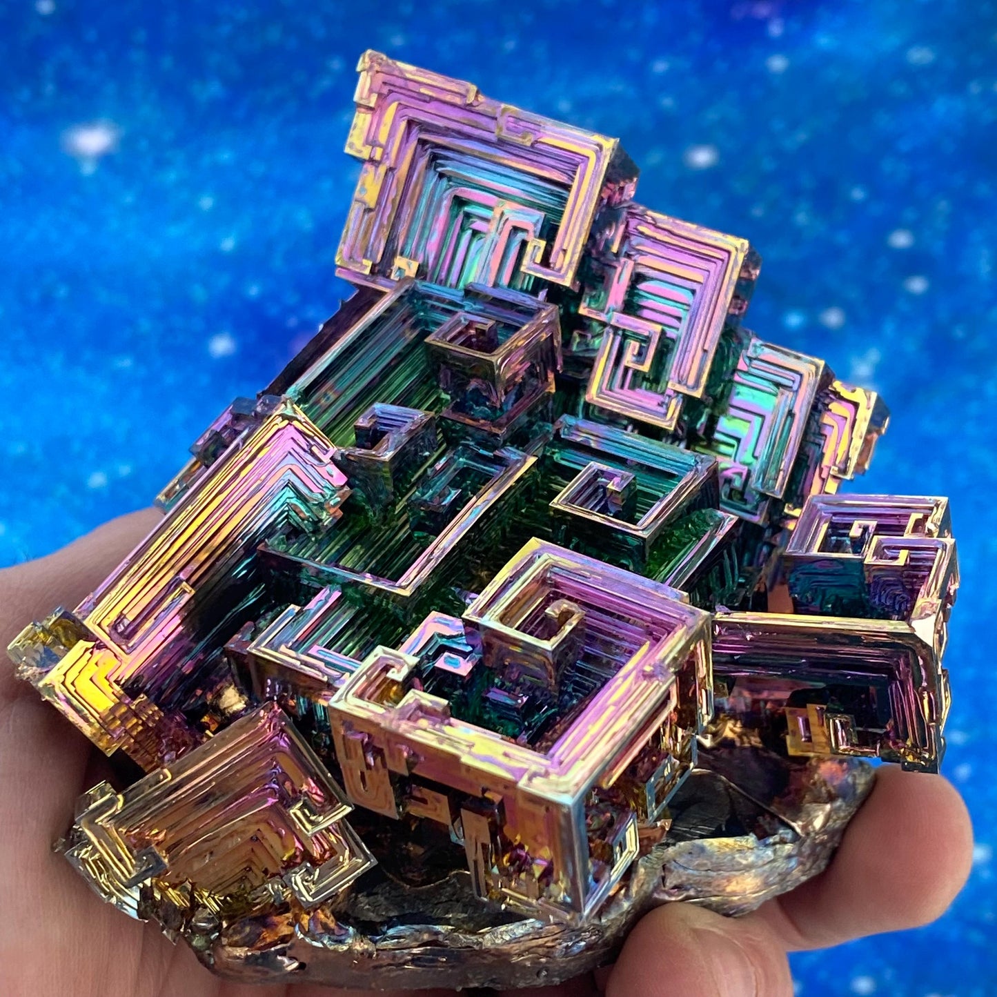2.4 Pound / 38 Ounce Rainbow Bismuth Crystal - E44