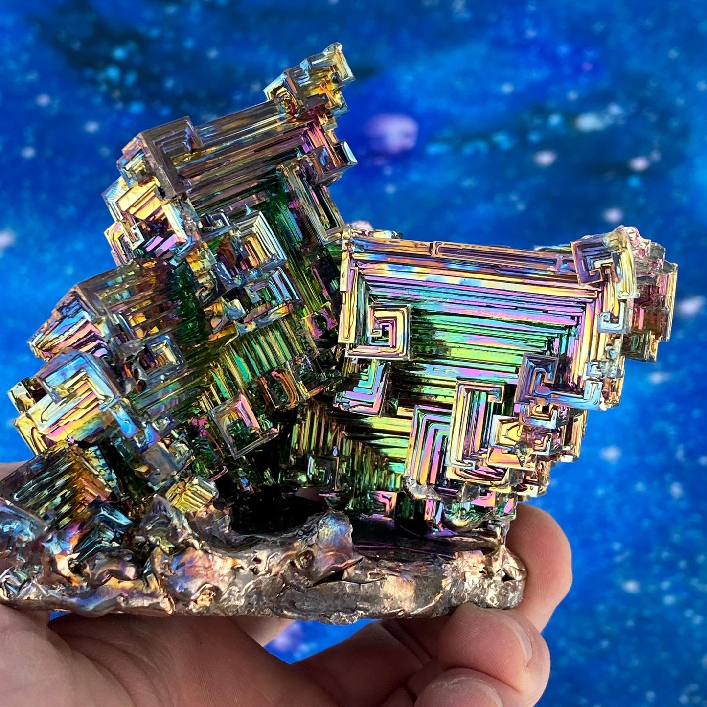 2.6 Pound / 42 Ounce Rainbow Bismuth Crystal - E42