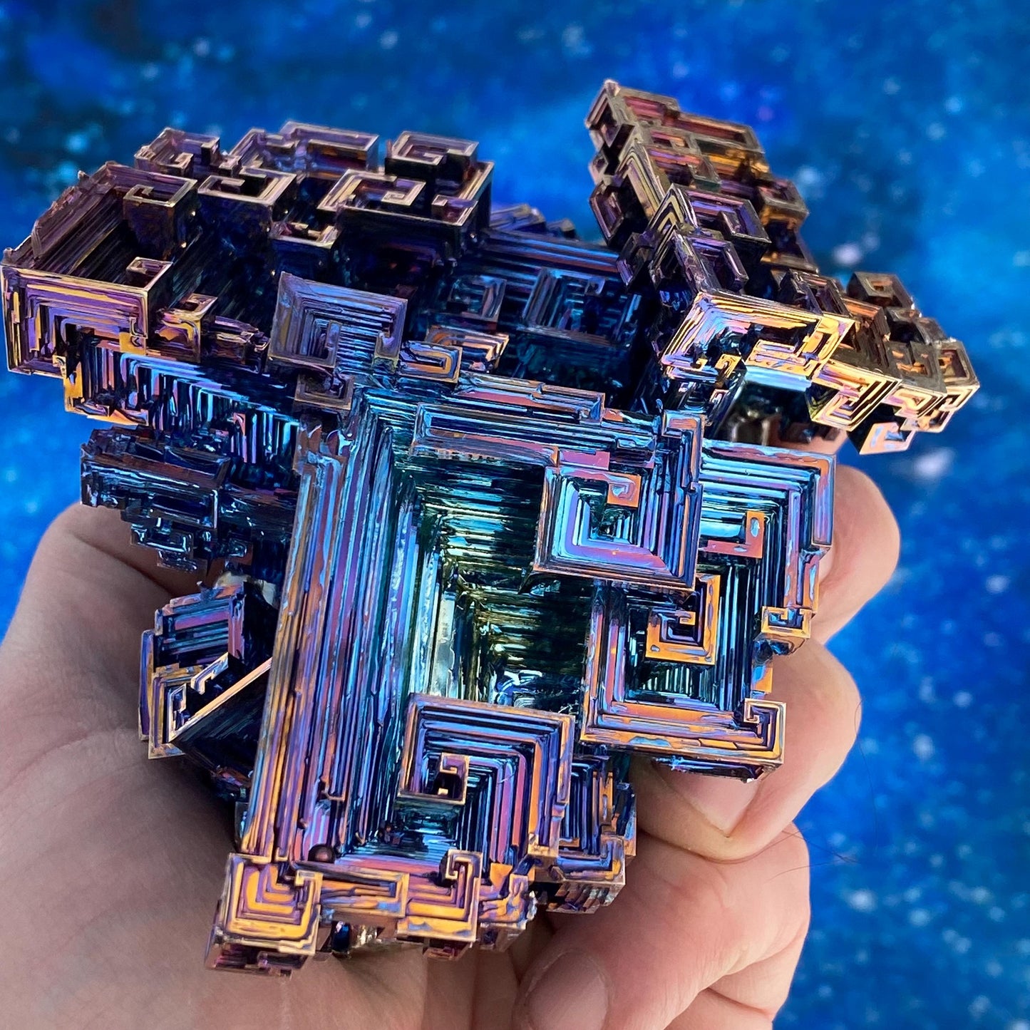 2.6 Pound / 42 Ounce Blue Bismuth Crystal - E41