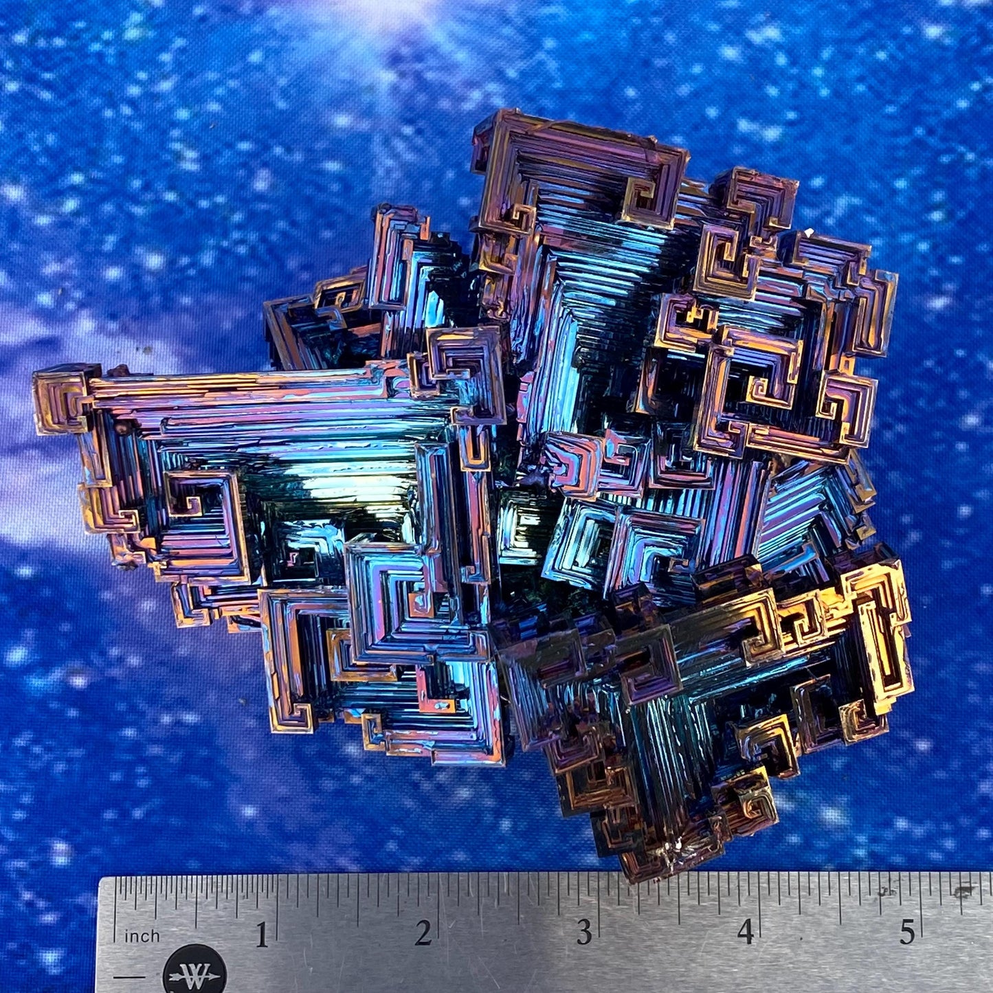 2.6 Pound / 42 Ounce Blue Bismuth Crystal - E41