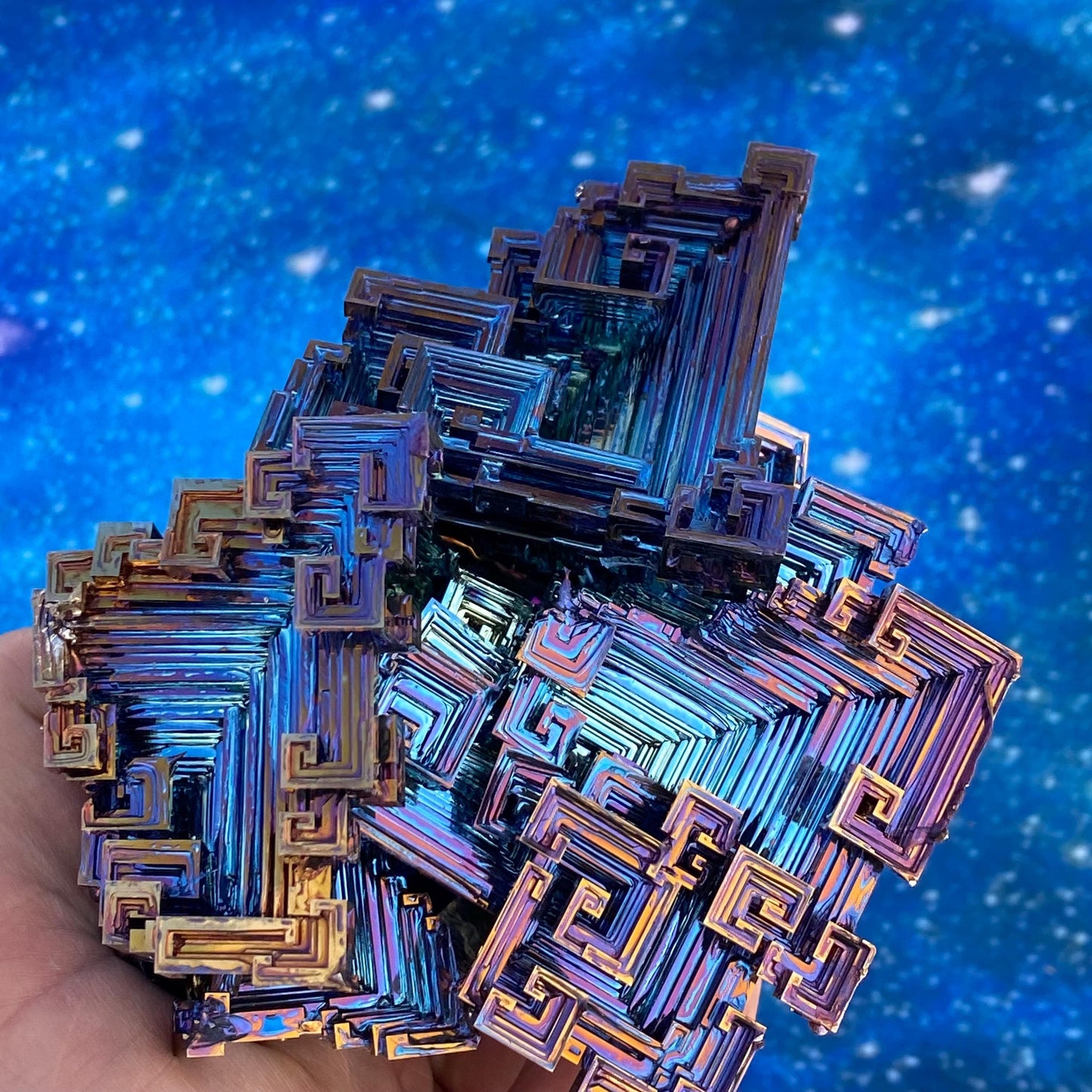 2.6 Pound / 42 Ounce Blue Bismuth Crystal - E41
