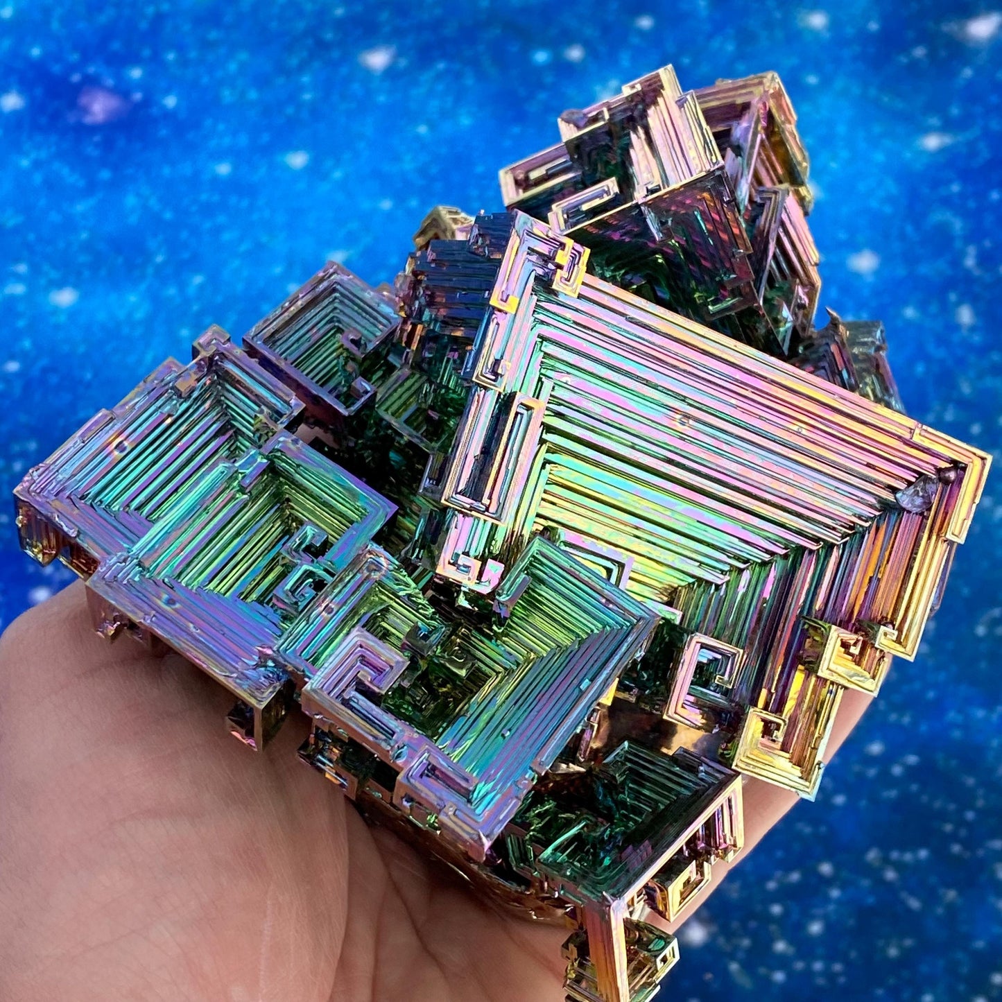 3.1 Pound / 50 Ounce Rainbow Bismuth Crystal - E40