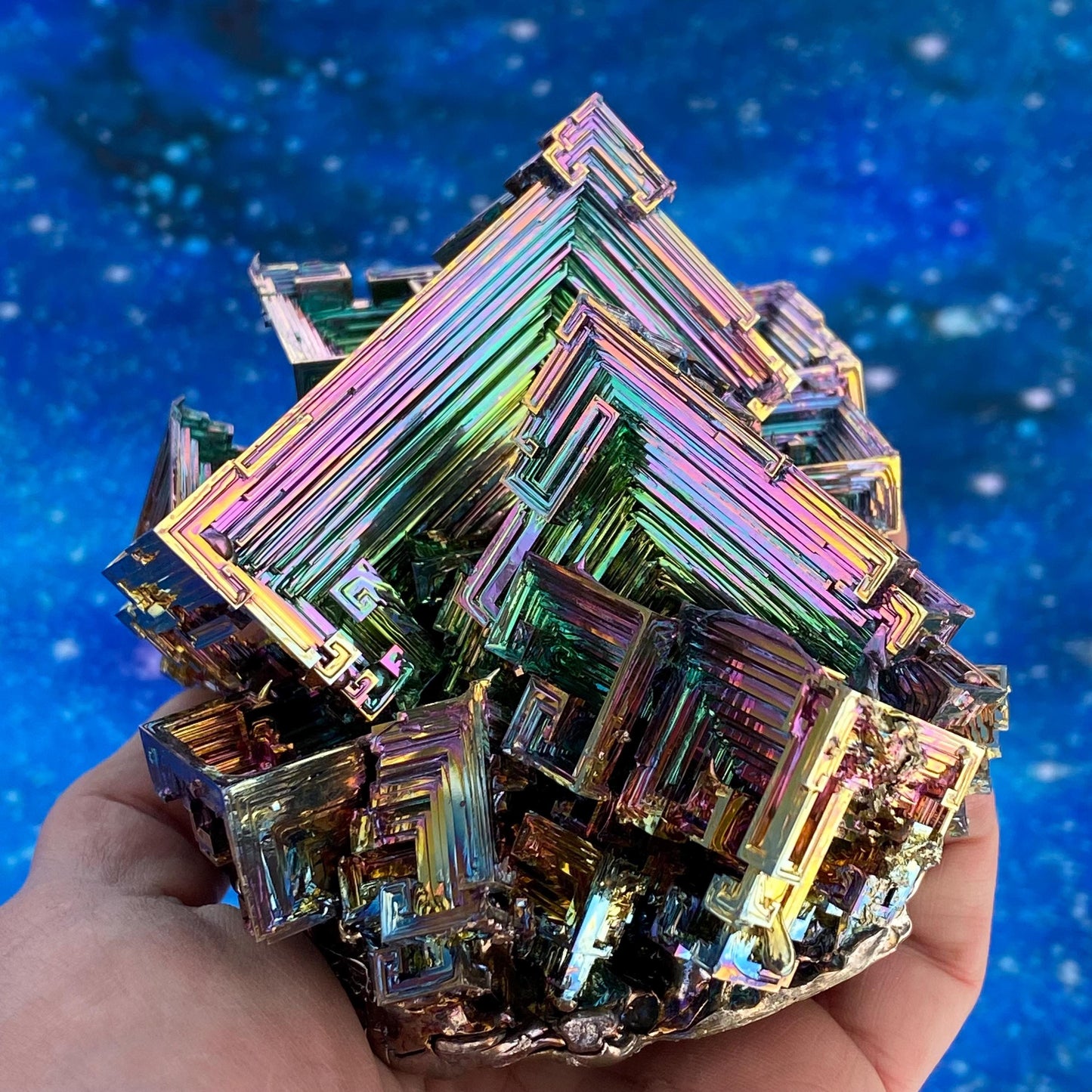 3.1 Pound / 50 Ounce Rainbow Bismuth Crystal - E40