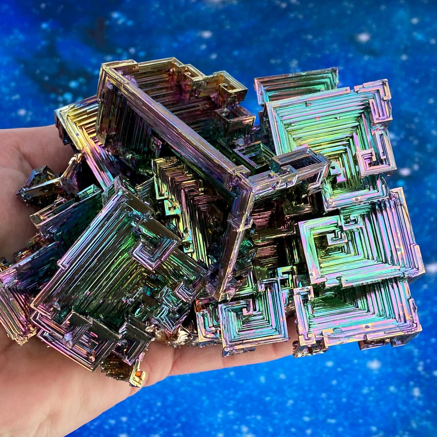 3.1 Pound / 50 Ounce Rainbow Bismuth Crystal - E40