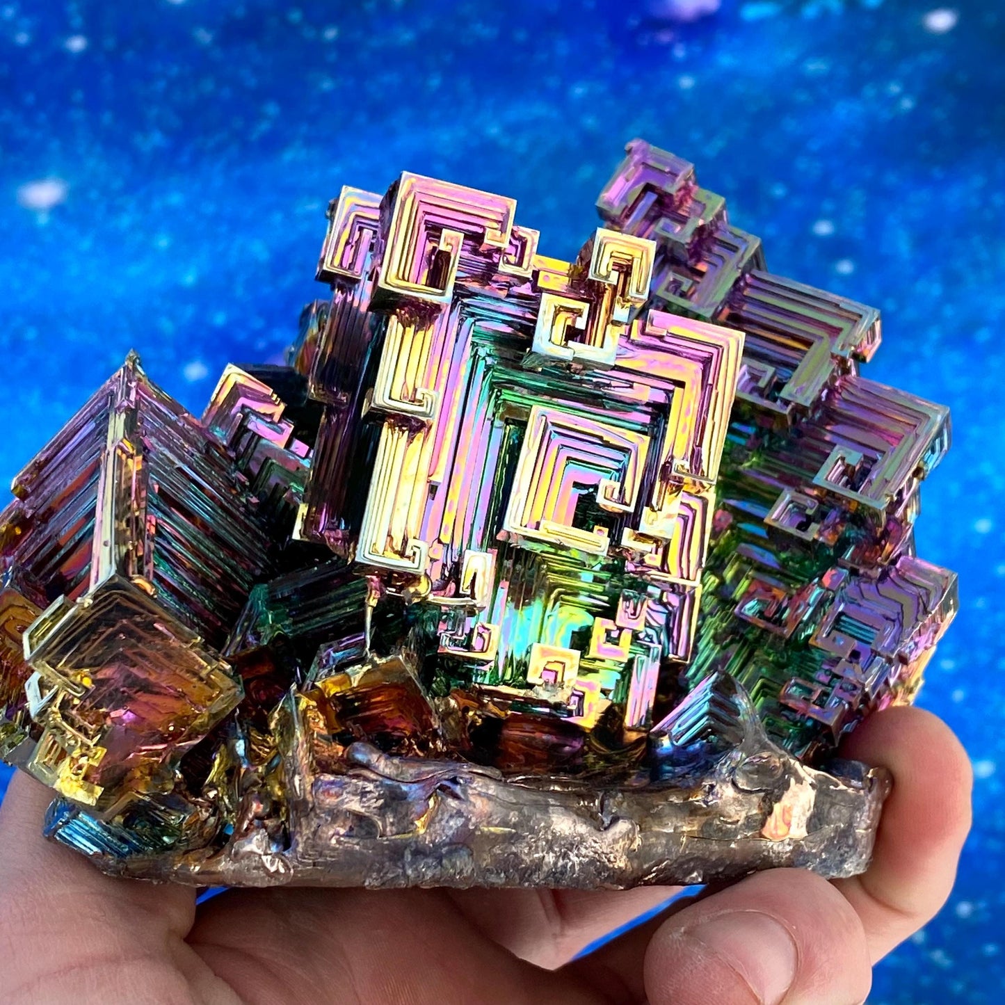 3.2 Pound / 51 Ounce Rainbow Bismuth Crystal - E39