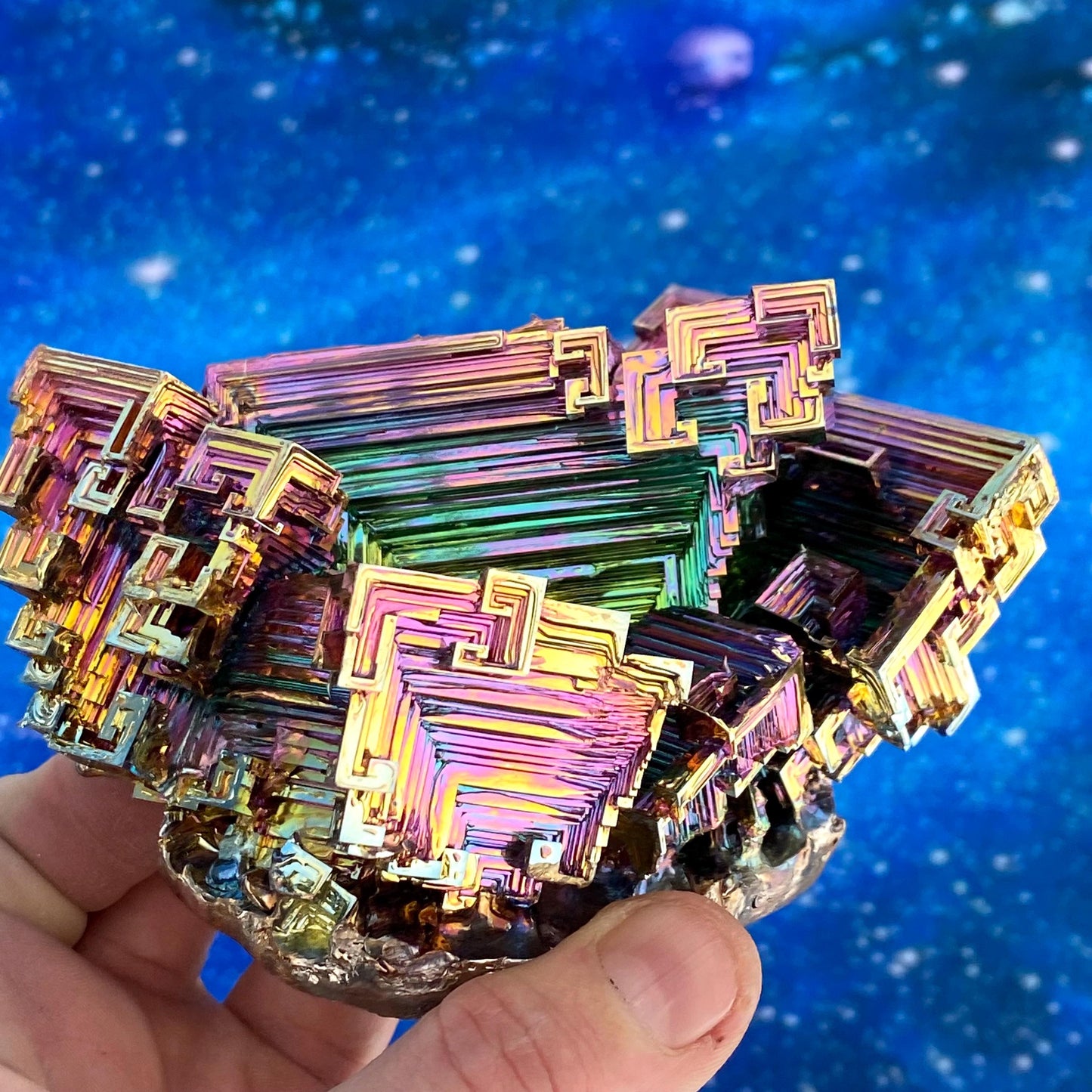 2.3 Pound / 37 Ounce Rainbow Bismuth Crystal - E38