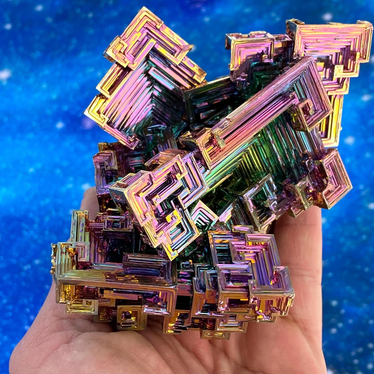 2.3 Pound / 37 Ounce Rainbow Bismuth Crystal - E38