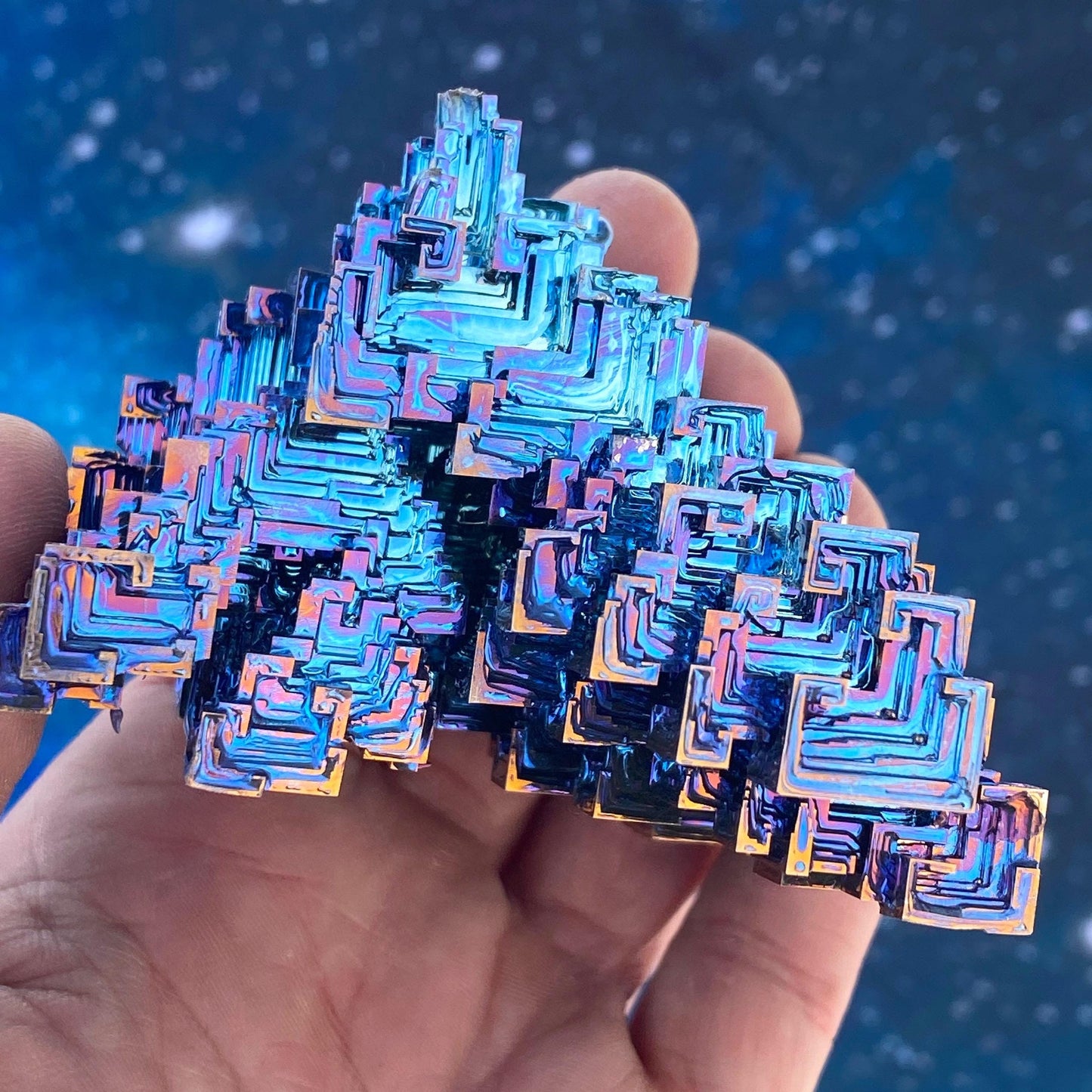 13.5 Ounce / 383 Gram Blue Bismuth Crystal - C44
