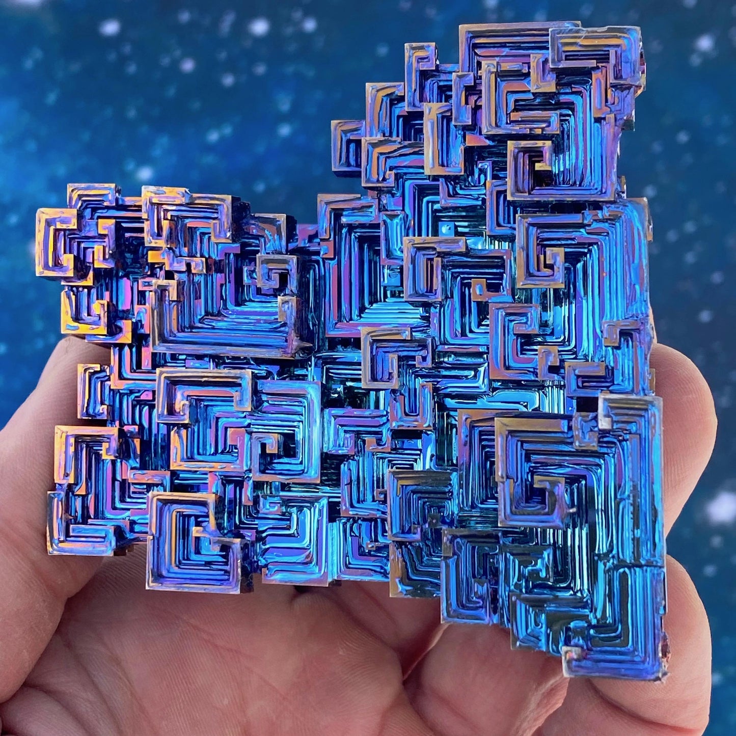 13.5 Ounce / 383 Gram Blue Bismuth Crystal - C44