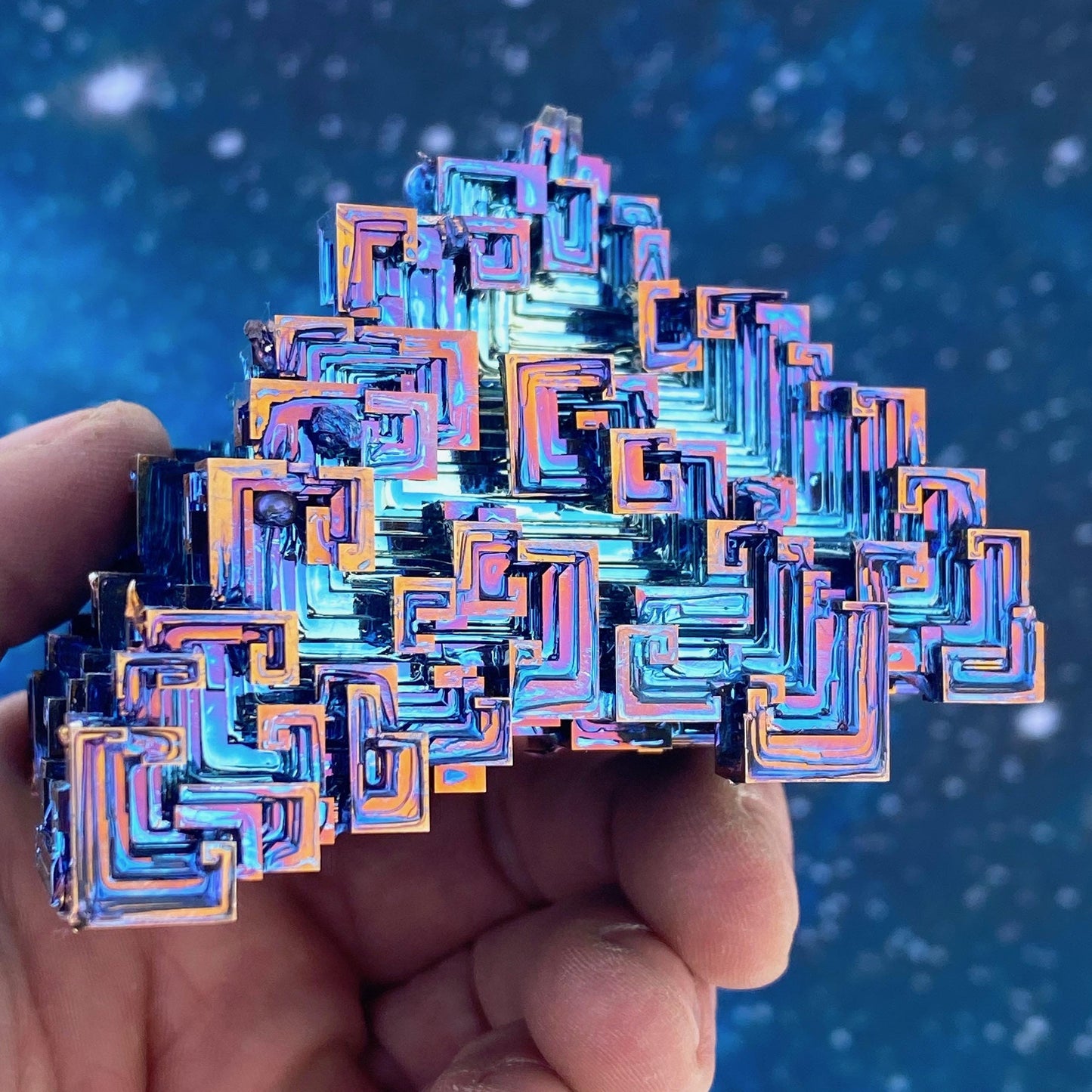 13.5 Ounce / 383 Gram Blue Bismuth Crystal - C44