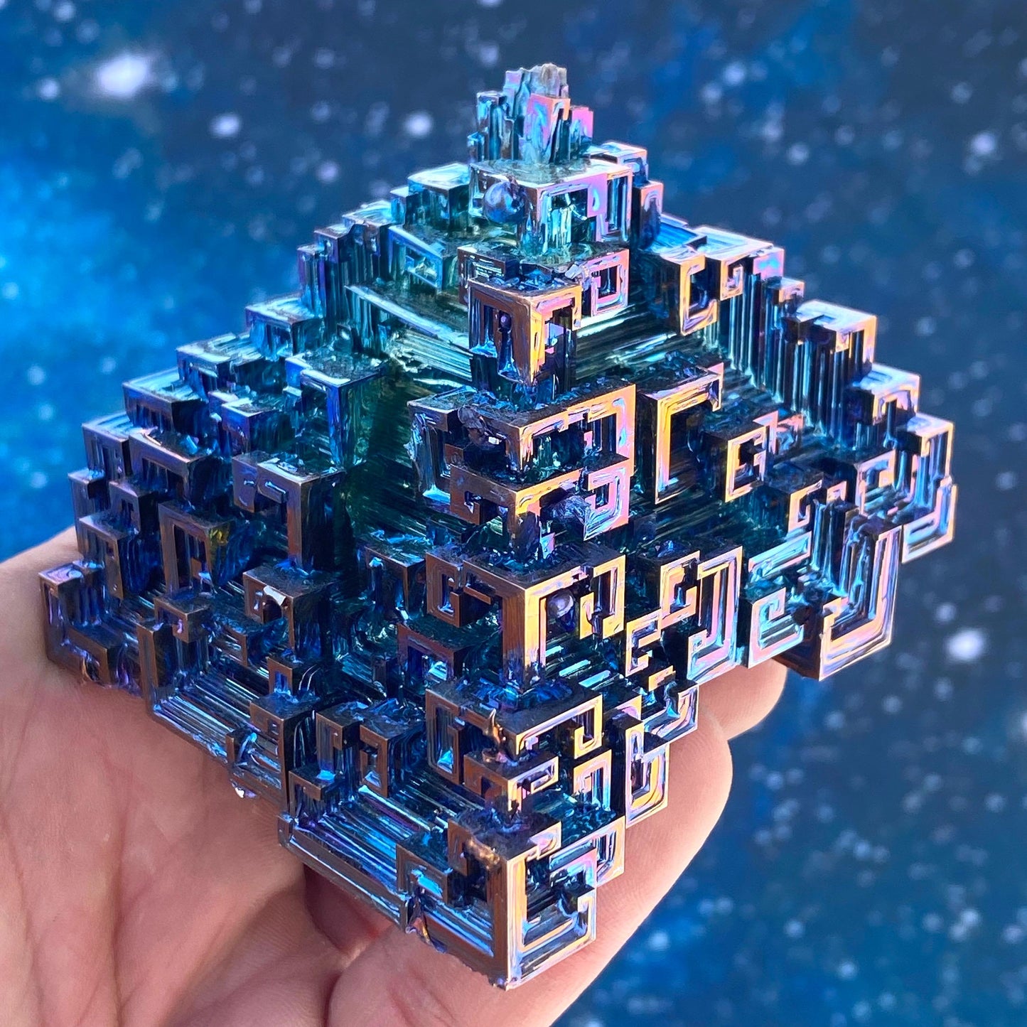 13.5 Ounce / 383 Gram Blue Bismuth Crystal - C44