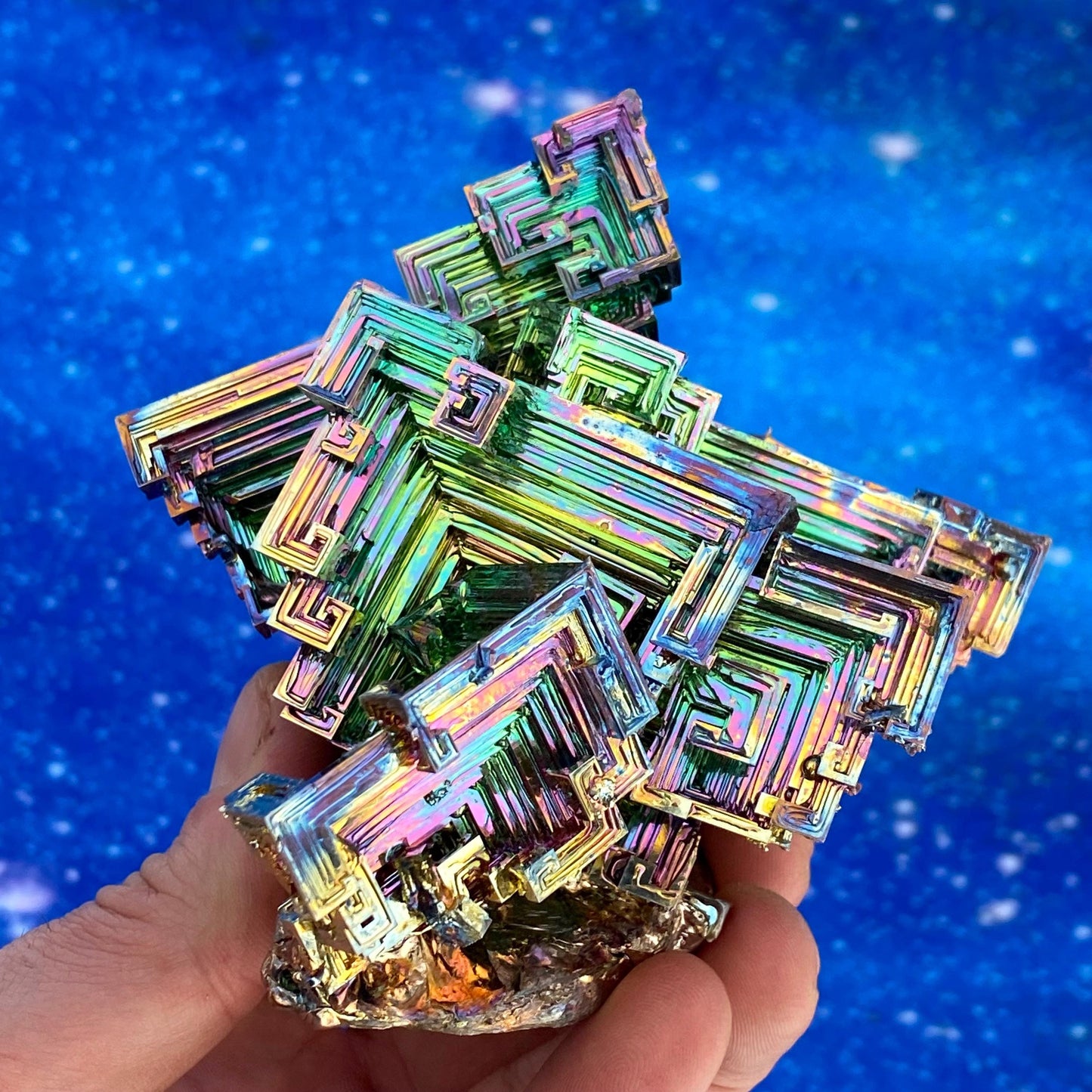 2 Pound / 32 Ounce Rainbow Bismuth Crystal - E34