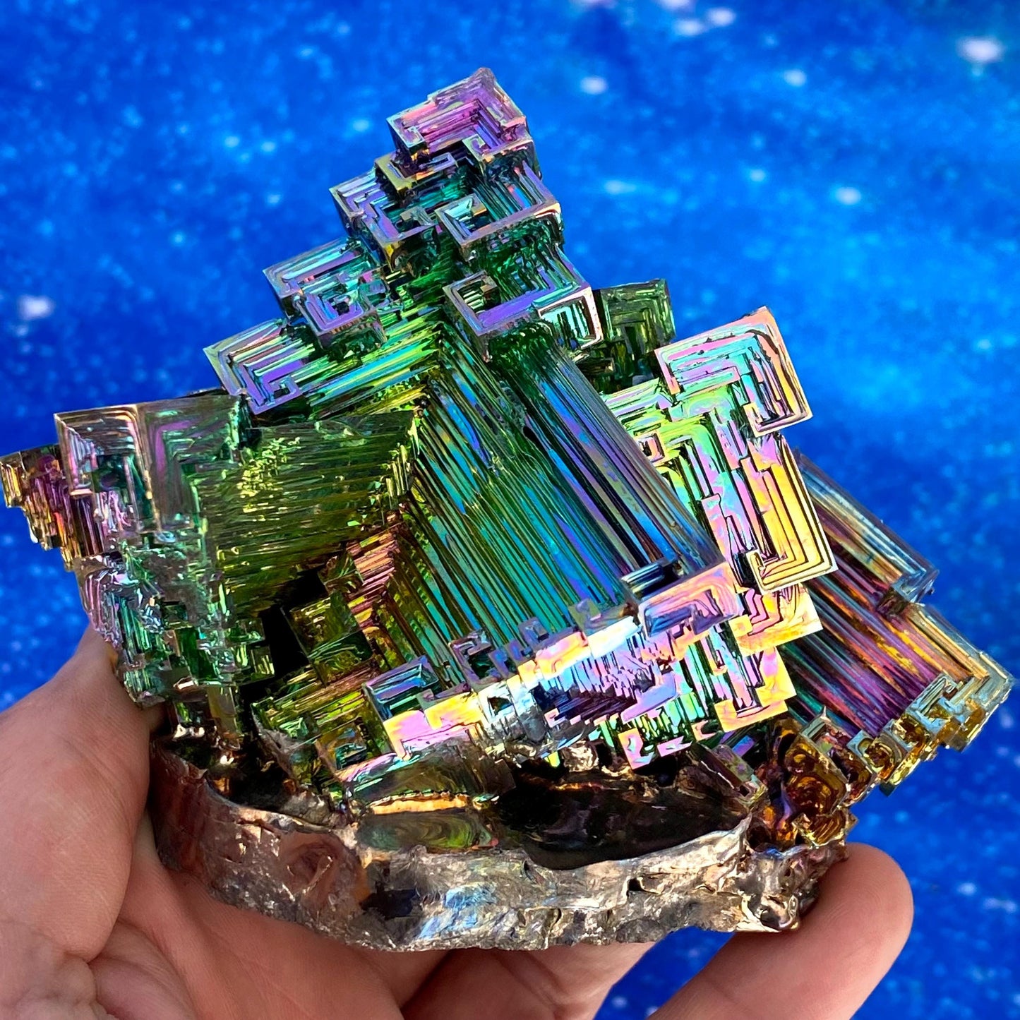 2 Pound / 32 Ounce Rainbow Bismuth Crystal - E34
