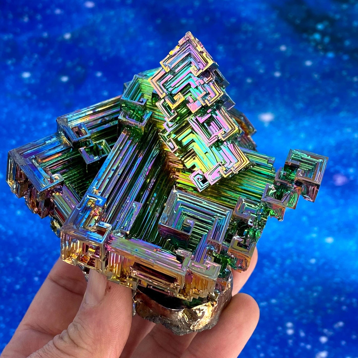 2 Pound / 32 Ounce Rainbow Bismuth Crystal - E34