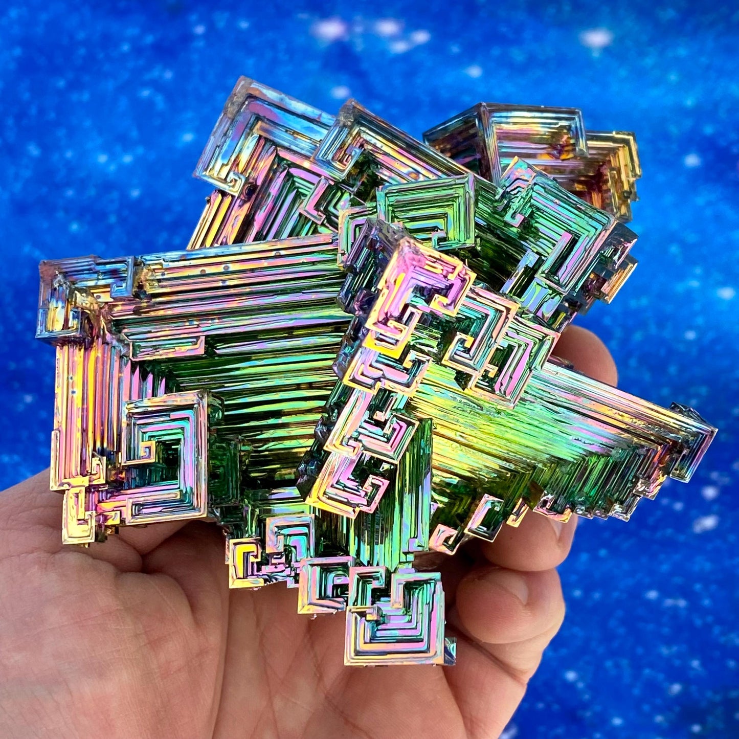 2 Pound / 32 Ounce Rainbow Bismuth Crystal - E34