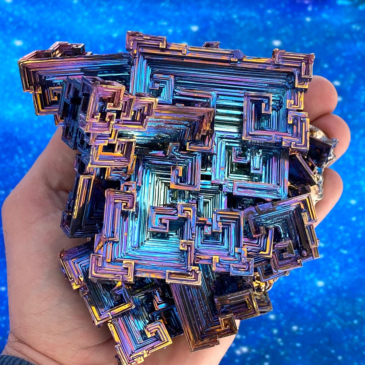 4.3 Pound / 68 Ounce Blue Bismuth Crystal - E37