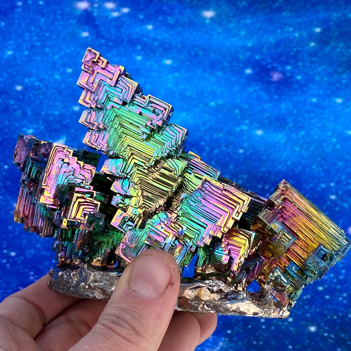 2.3 Pound / 37 Ounce Rainbow Bismuth Crystal - E35
