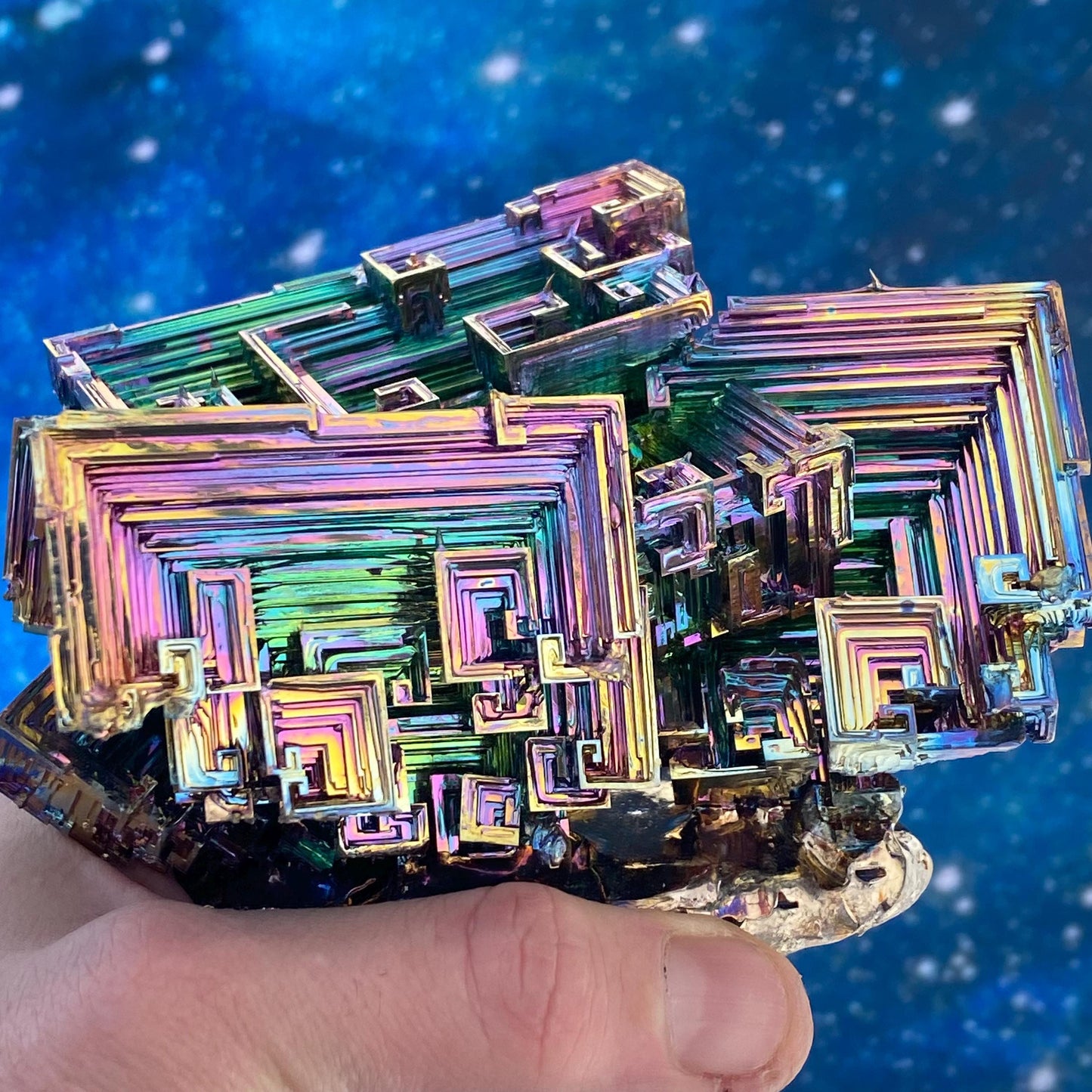 3.3 Pound / 53 Ounce Rainbow Bismuth Crystal - E45