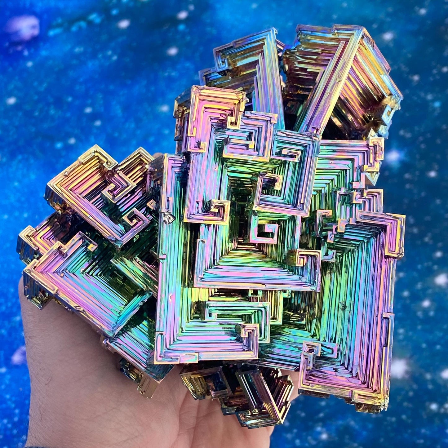 3.3 Pound / 53 Ounce Rainbow Bismuth Crystal - E45