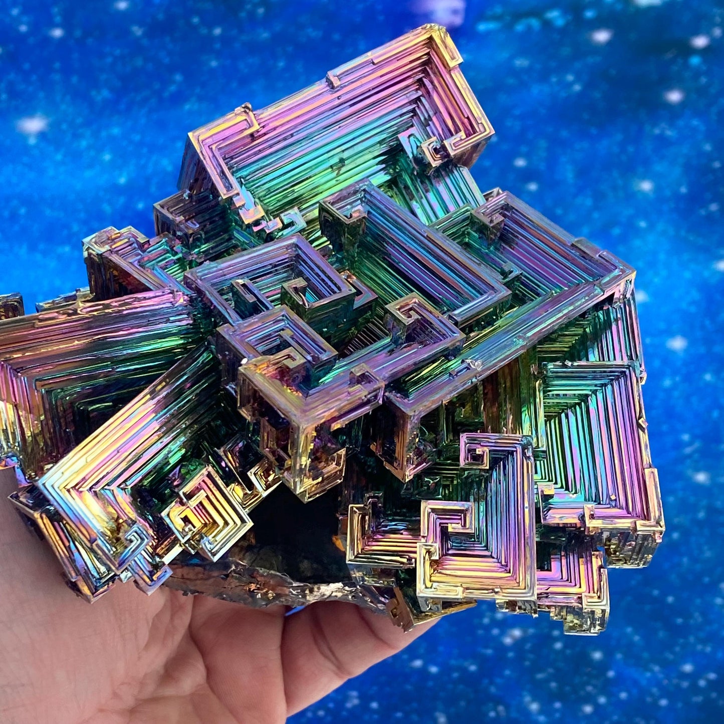 3.3 Pound / 53 Ounce Rainbow Bismuth Crystal - E45