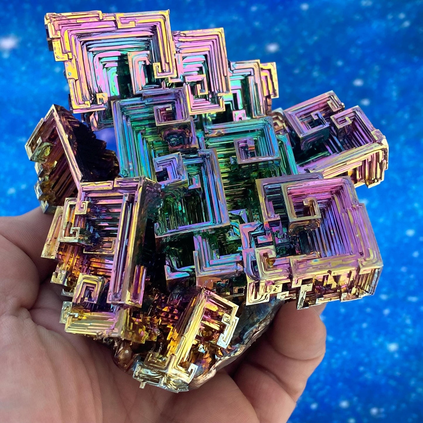2.4 Pound / 38 Ounce Rainbow Bismuth Crystal - E44