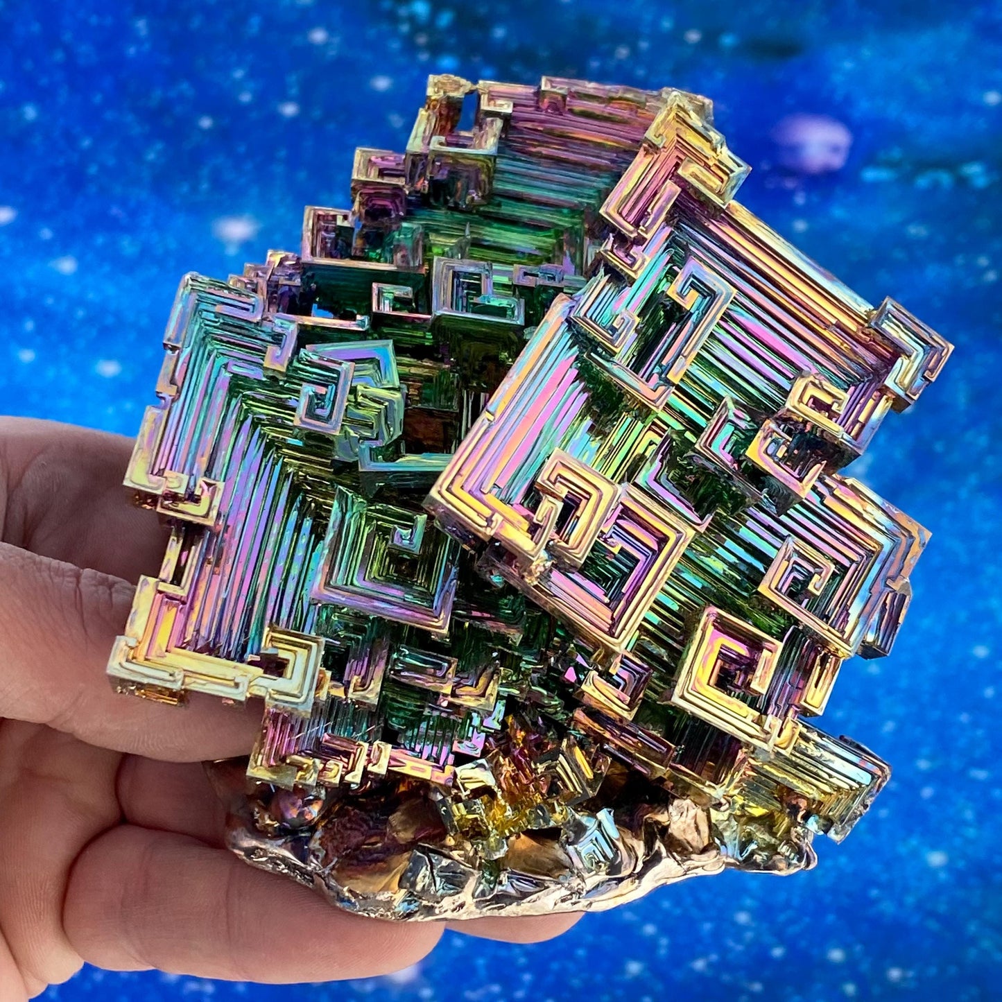 2.6 Pound / 42 Ounce Rainbow Bismuth Crystal - E42