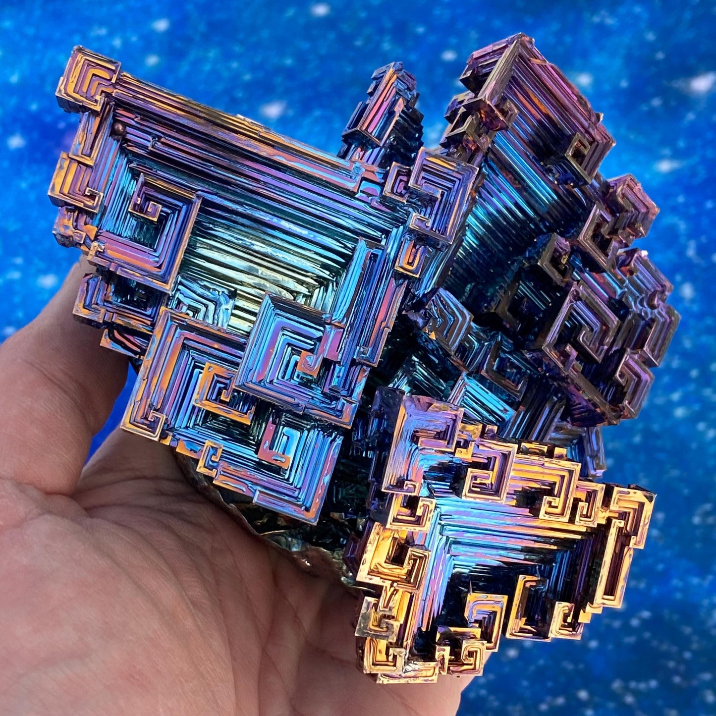2.6 Pound / 42 Ounce Blue Bismuth Crystal - E41