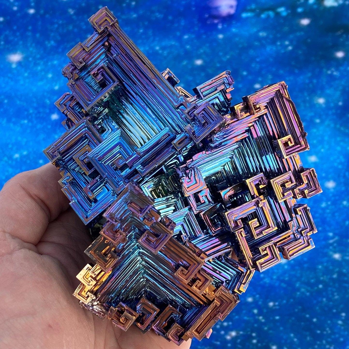 2.6 Pound / 42 Ounce Blue Bismuth Crystal - E41