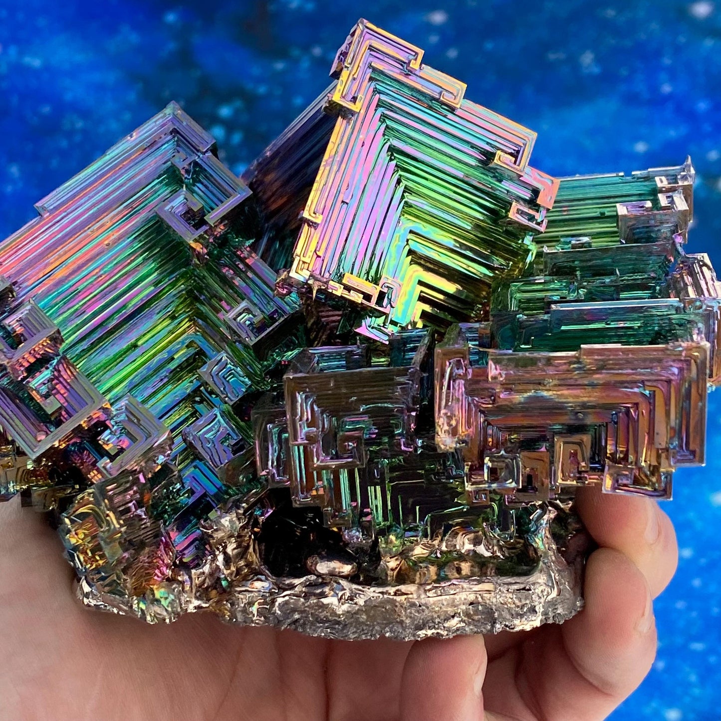 3.1 Pound / 50 Ounce Rainbow Bismuth Crystal - E40