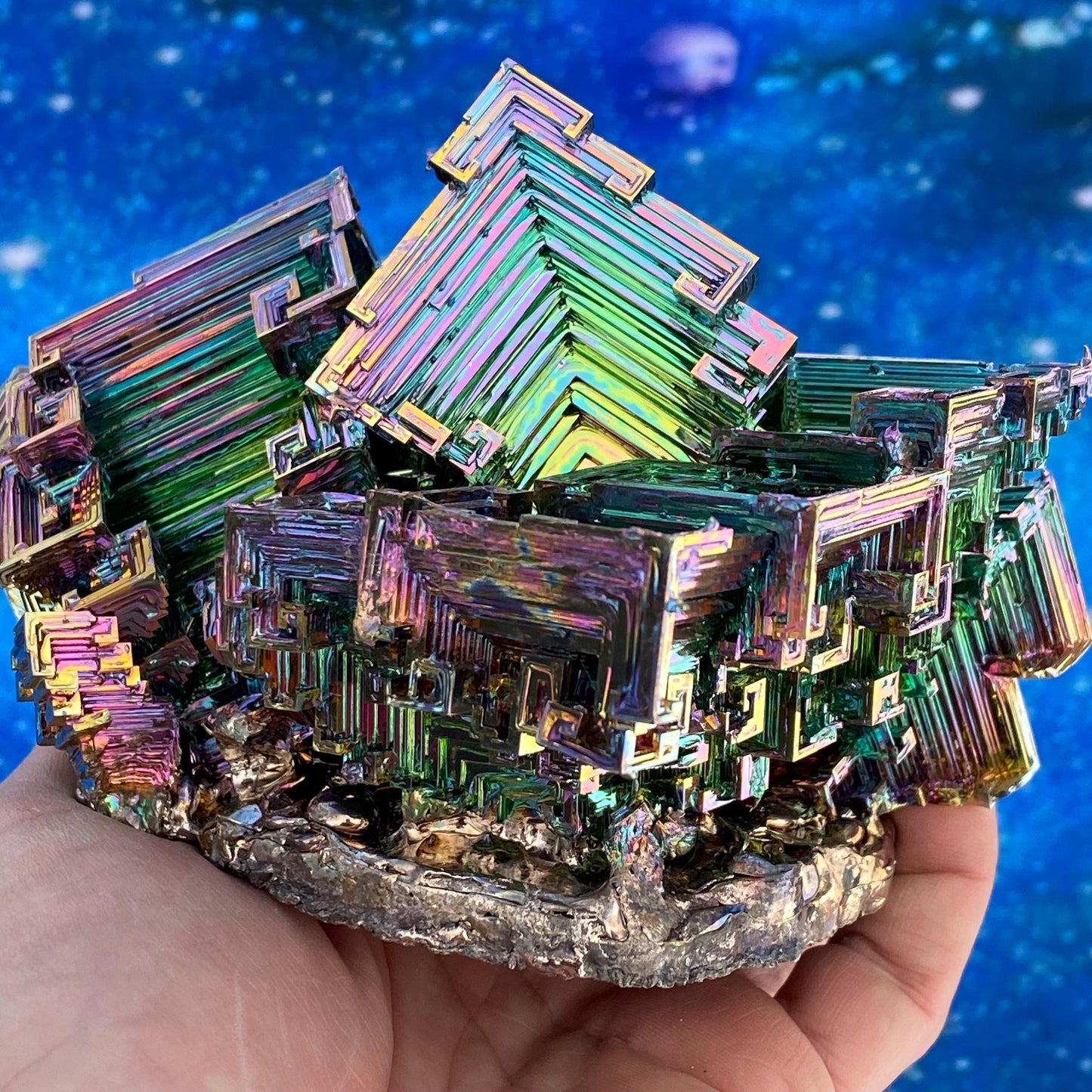 3.1 Pound / 50 Ounce Rainbow Bismuth Crystal - E40