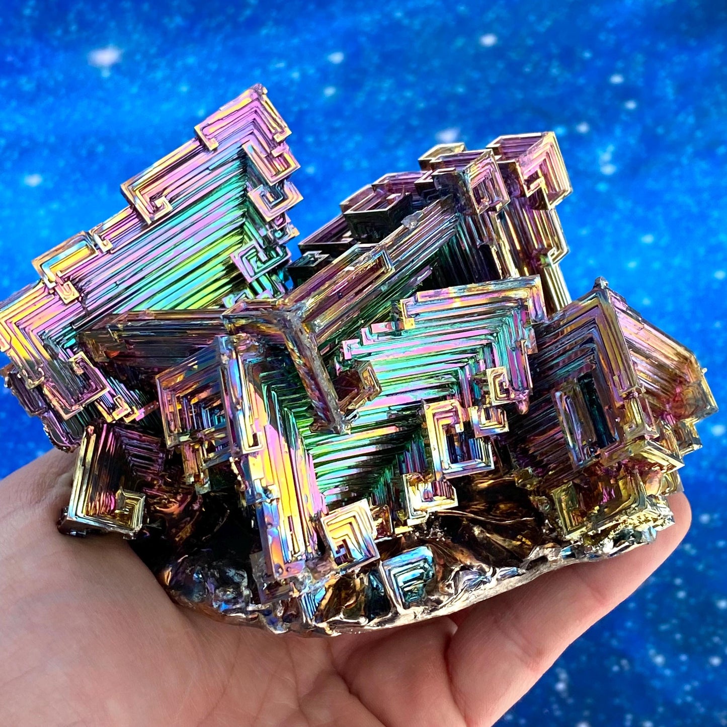 3.2 Pound / 51 Ounce Rainbow Bismuth Crystal - E39