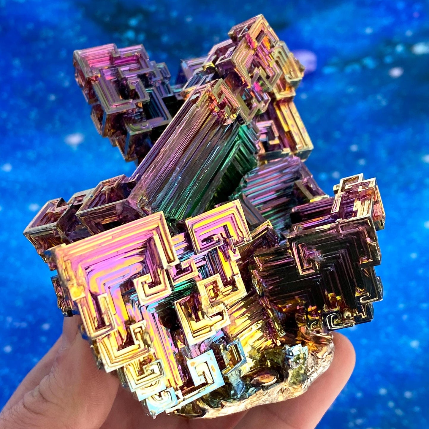 2.3 Pound / 37 Ounce Rainbow Bismuth Crystal - E38