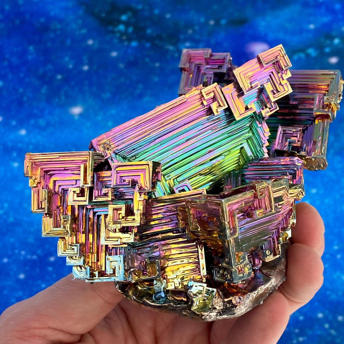 2.3 Pound / 37 Ounce Rainbow Bismuth Crystal - E38